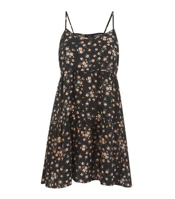 Petite Black Floral Strappy Dress | New Look
