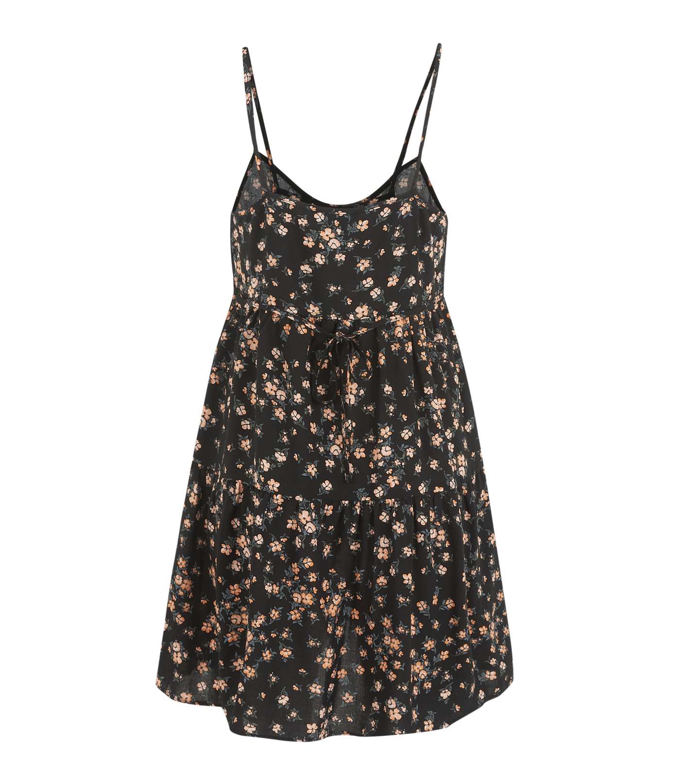 Petite Black Floral Strappy Dress Image 2