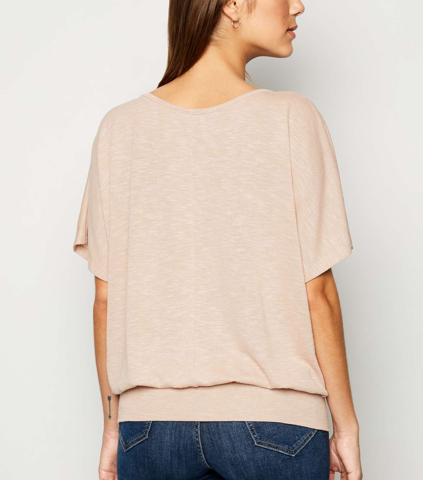 Mid Pink Fine Knit Batwing Top Image 3