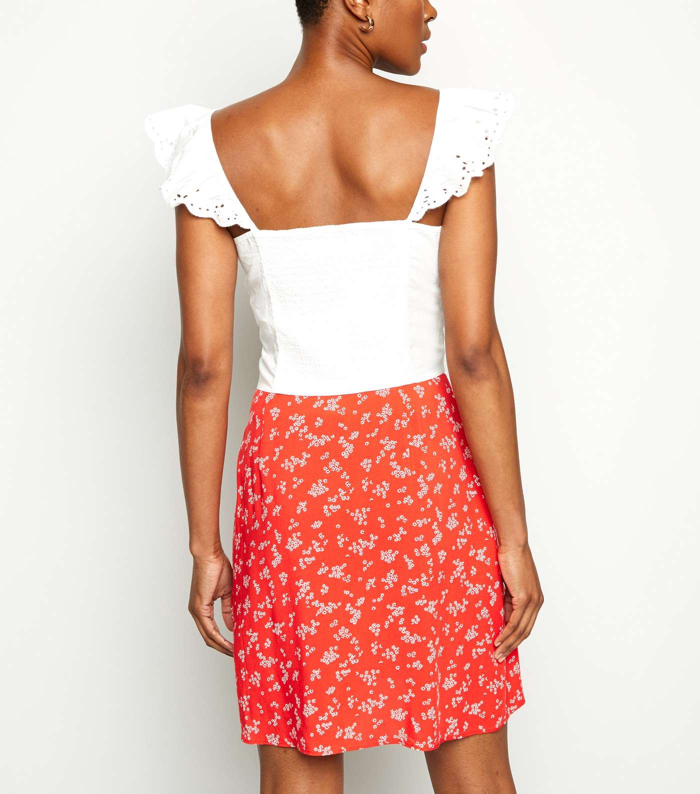 Red Daisy Print Mini Wrap Skirt Image 3