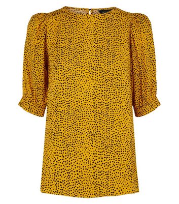 mustard spotty blouse