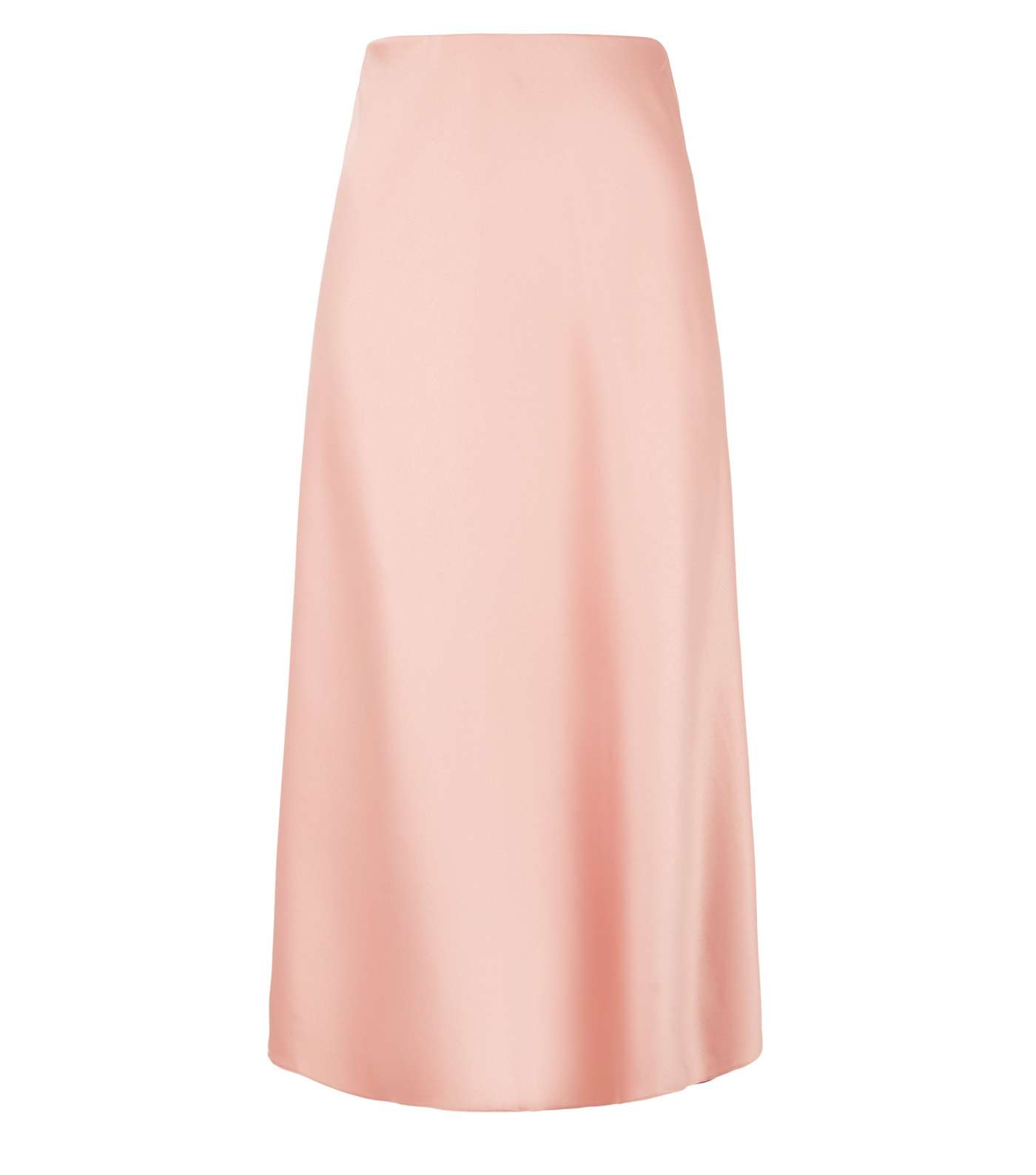 Pink Bias Cut Satin Midi Skirt Image 4
