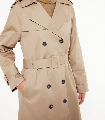 camel belted trench coat