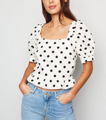 new look white peplum top