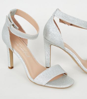 new look silver heels