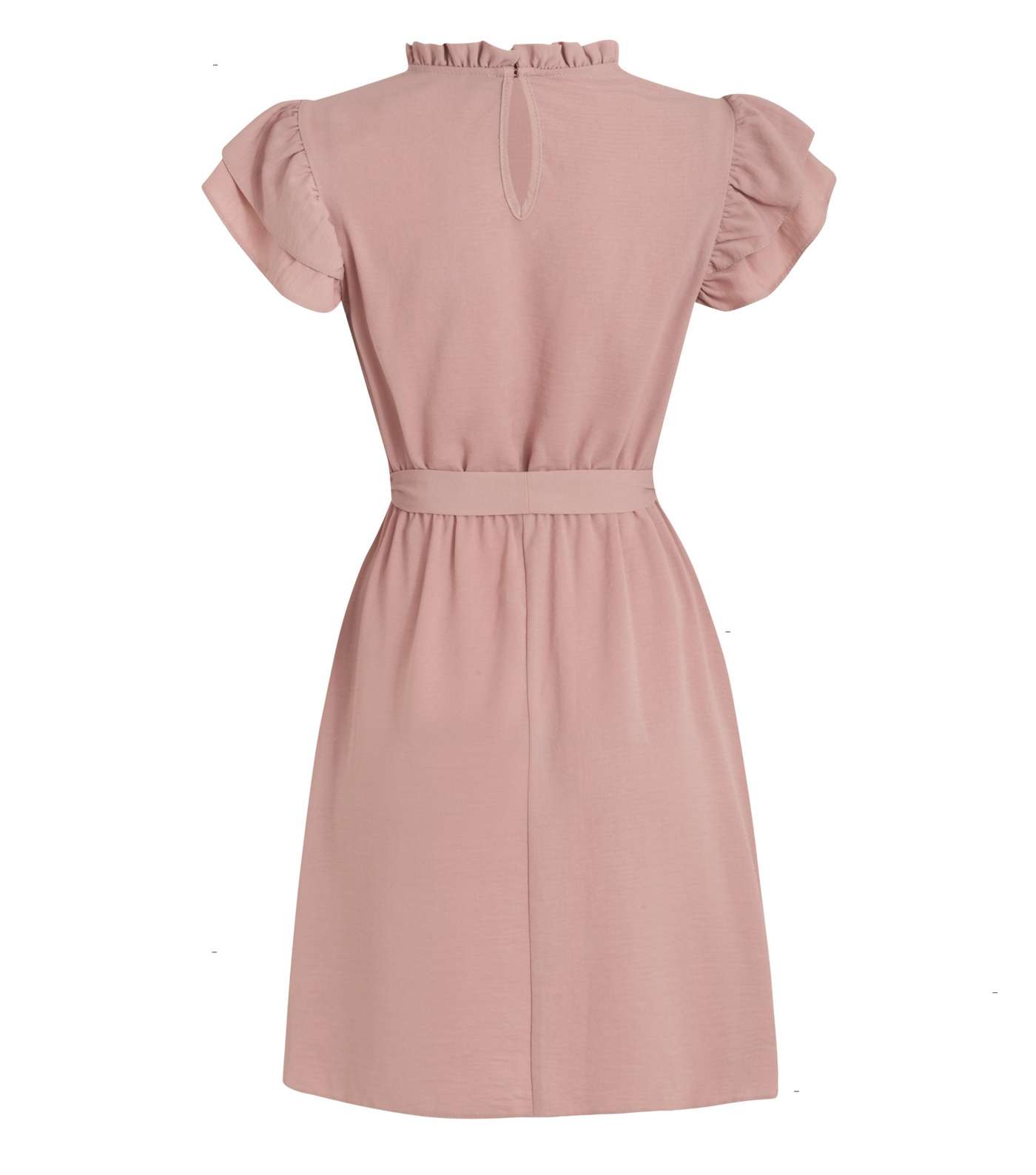 Mid Pink Frill High Neck Dress Image 2