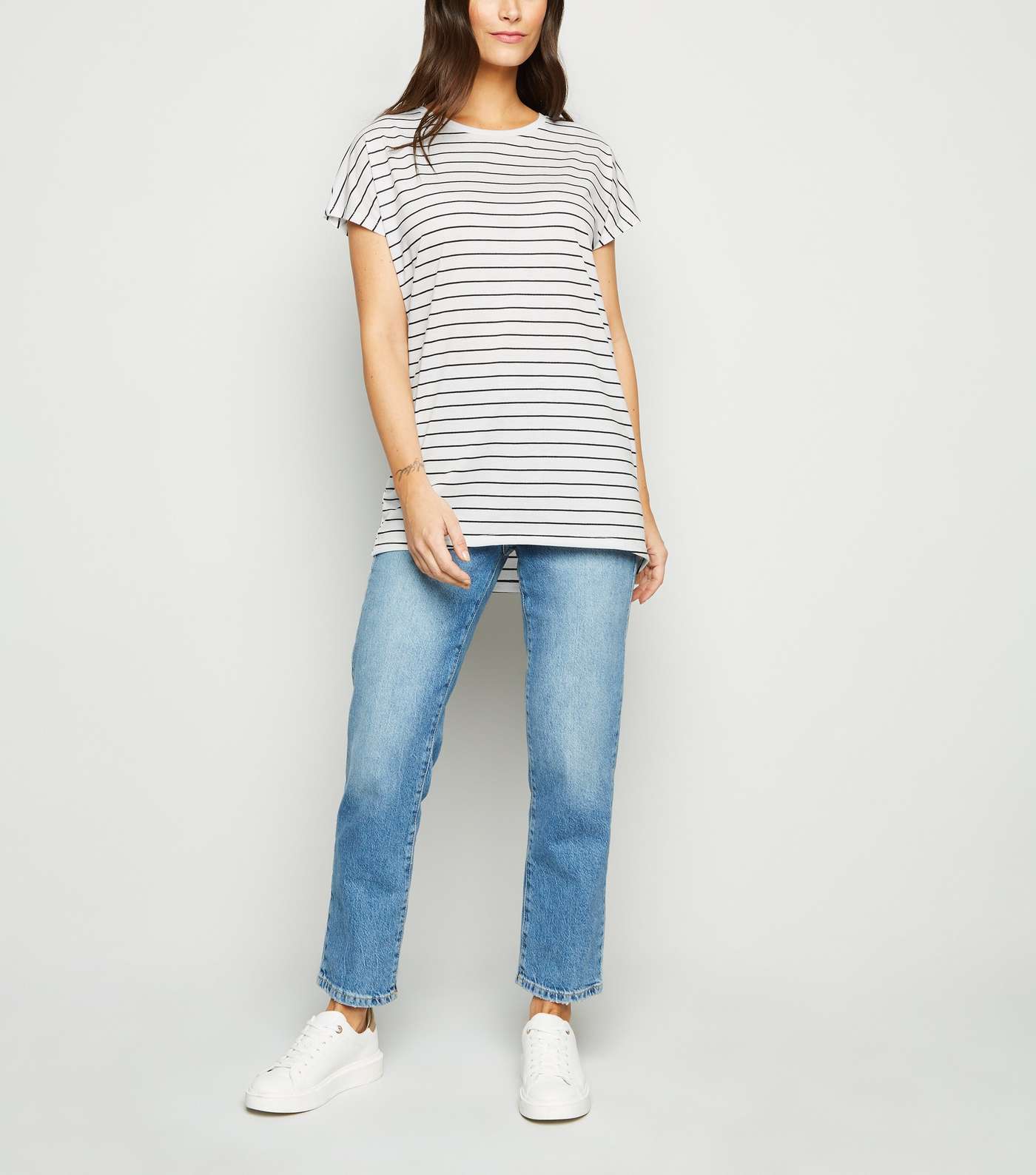 White Stripe Long T-Shirt Image 2