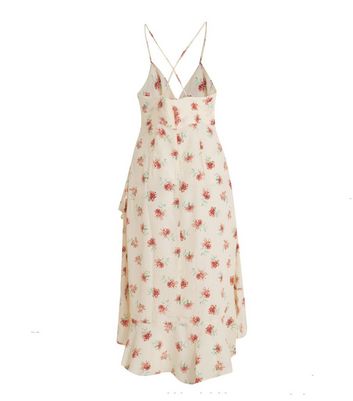 floral tie front midi dress