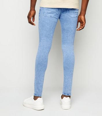 Image of Bright Blue Light Wash Super Skinny Stretch Jeans New Look