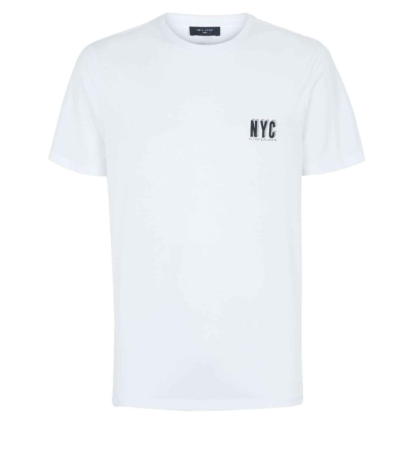 White NYC Slogan T-Shirt Image 4
