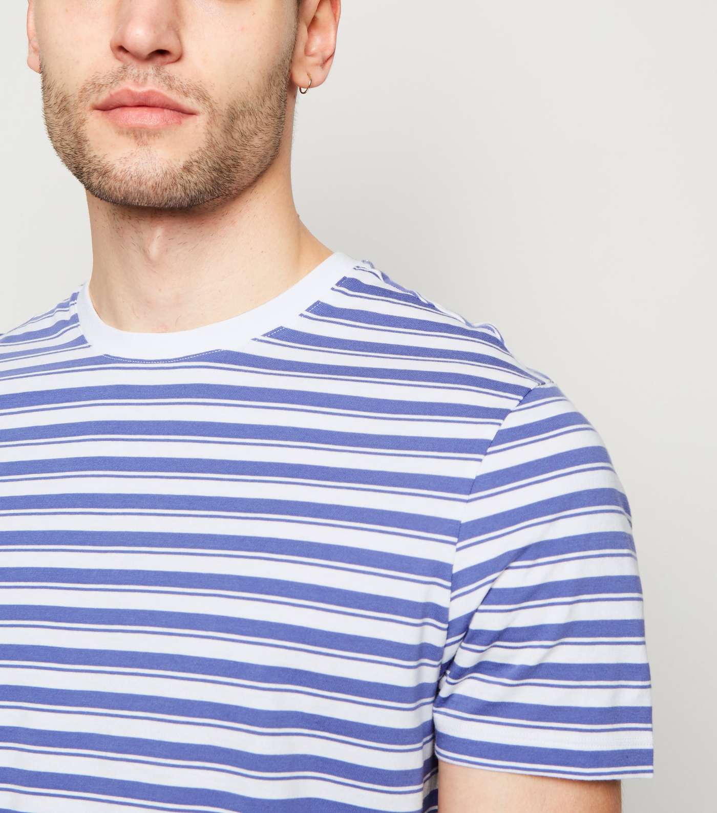 Lilac Stripe Short Sleeve Crew T-Shirt Image 4