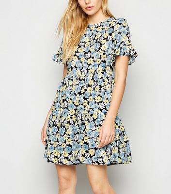 new look black dress with flowers