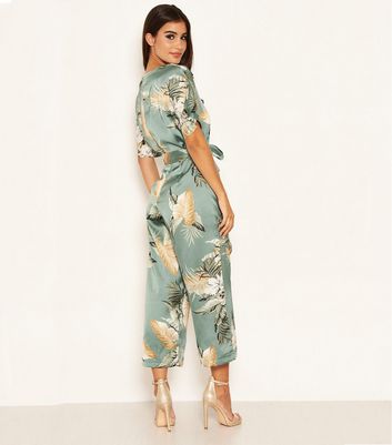 satin floral jumpsuit