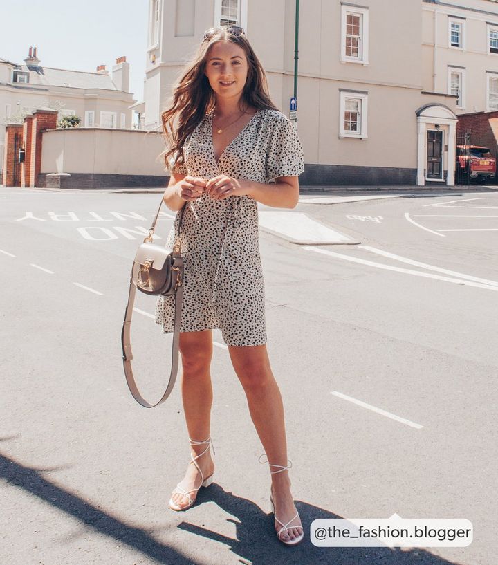 White Floral Puff Sleeve Mini Dress New Look
