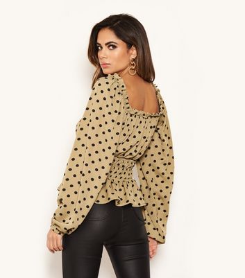 Polka dot bardot online top