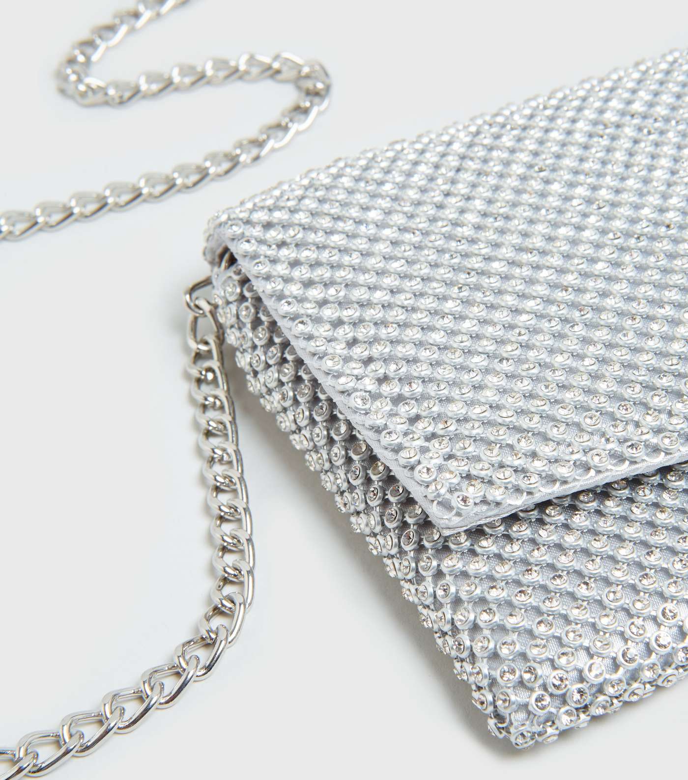Silver Diamanté Embellished Cross Body Bag Image 2