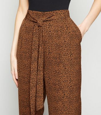 Image of Brave Soul Animal Print Wide Leg Trousers New Look