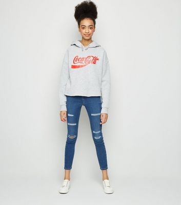 super skinny blue jeans