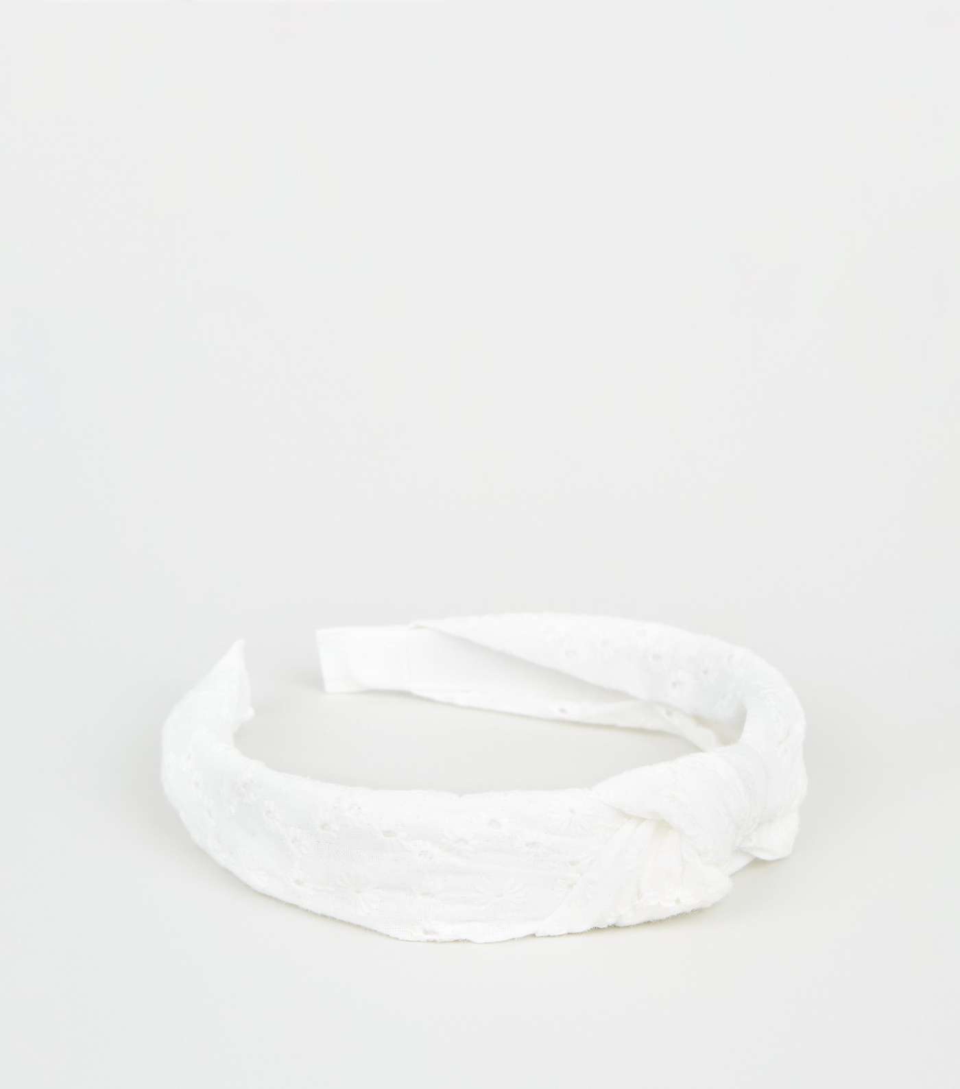 White Broderie Knot Headband