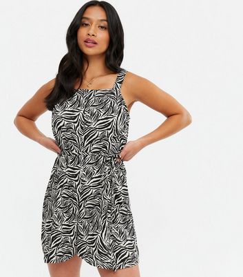 new look zebra playsuit