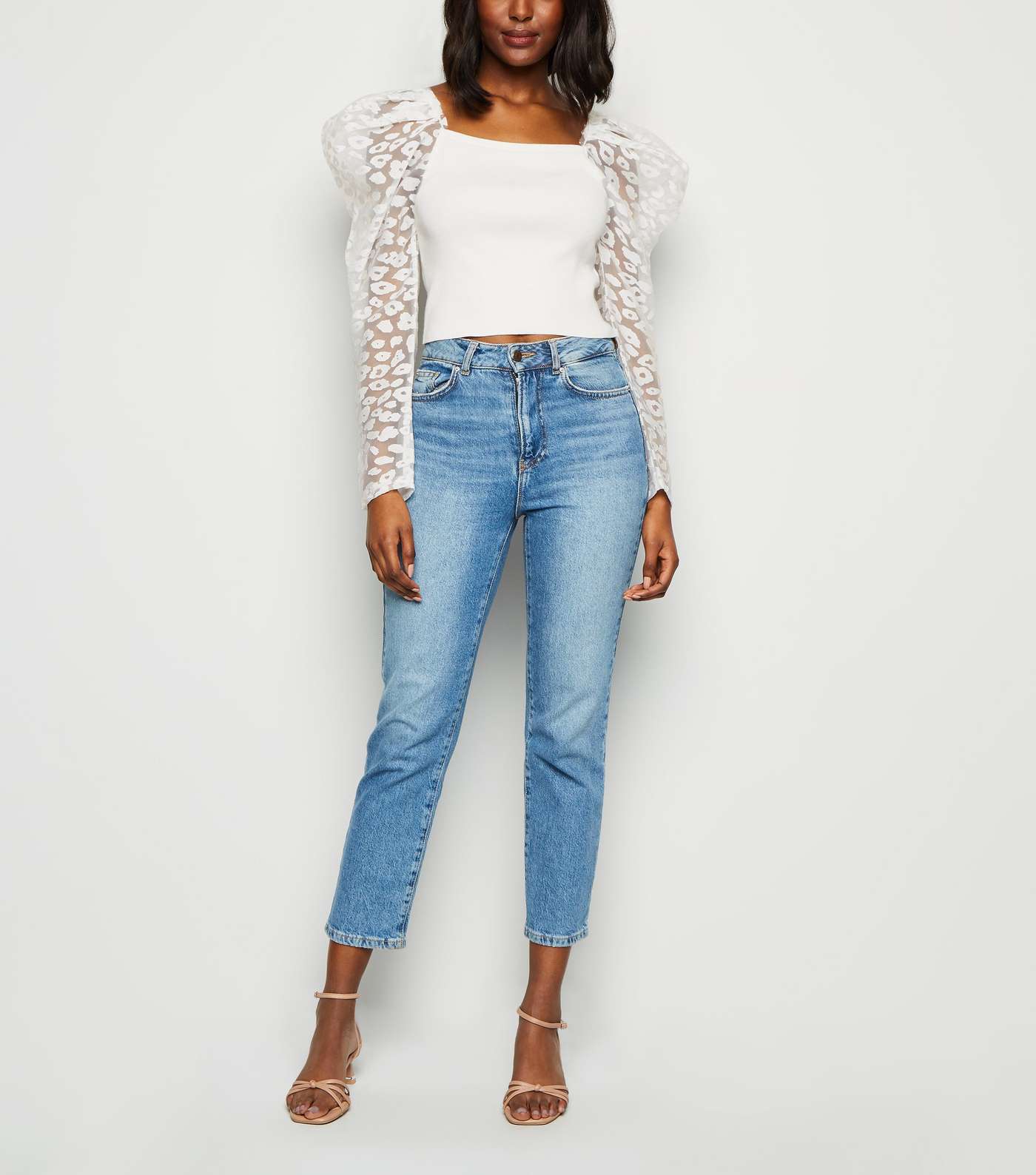 Cameo Rose Off White Leopard Puff Sleeve Top Image 2