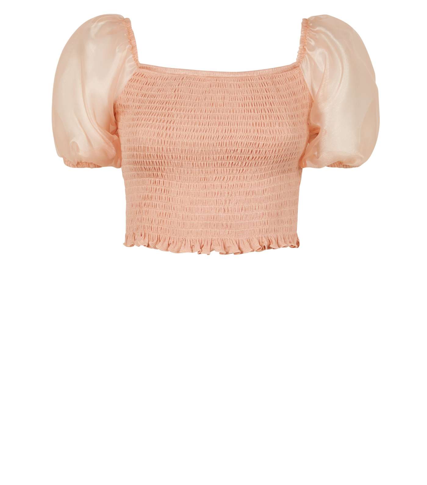 Noisy May Pale Pink Organza Puff Sleeve Top Image 4