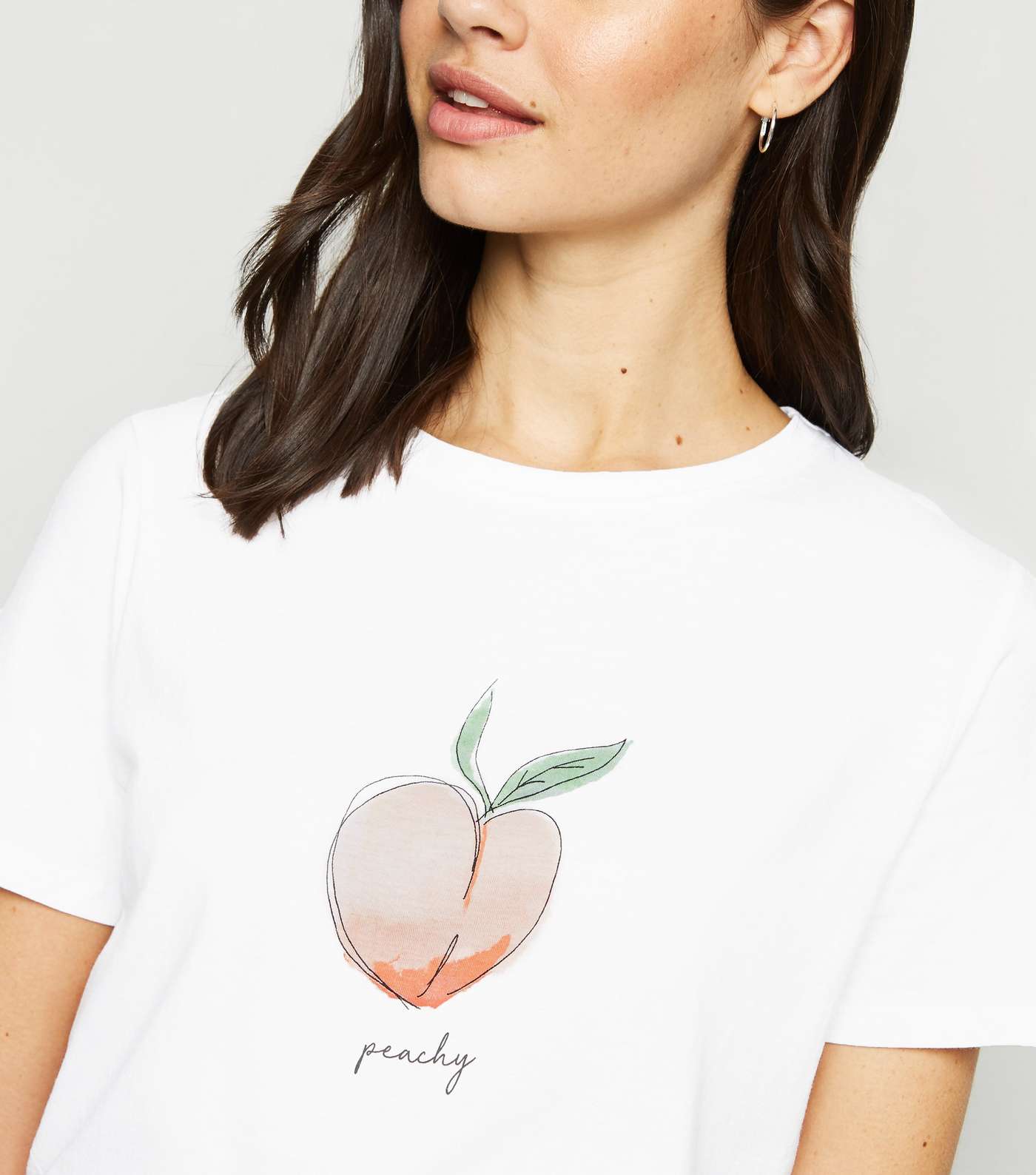 White Peachy Slogan T-Shirt Image 5