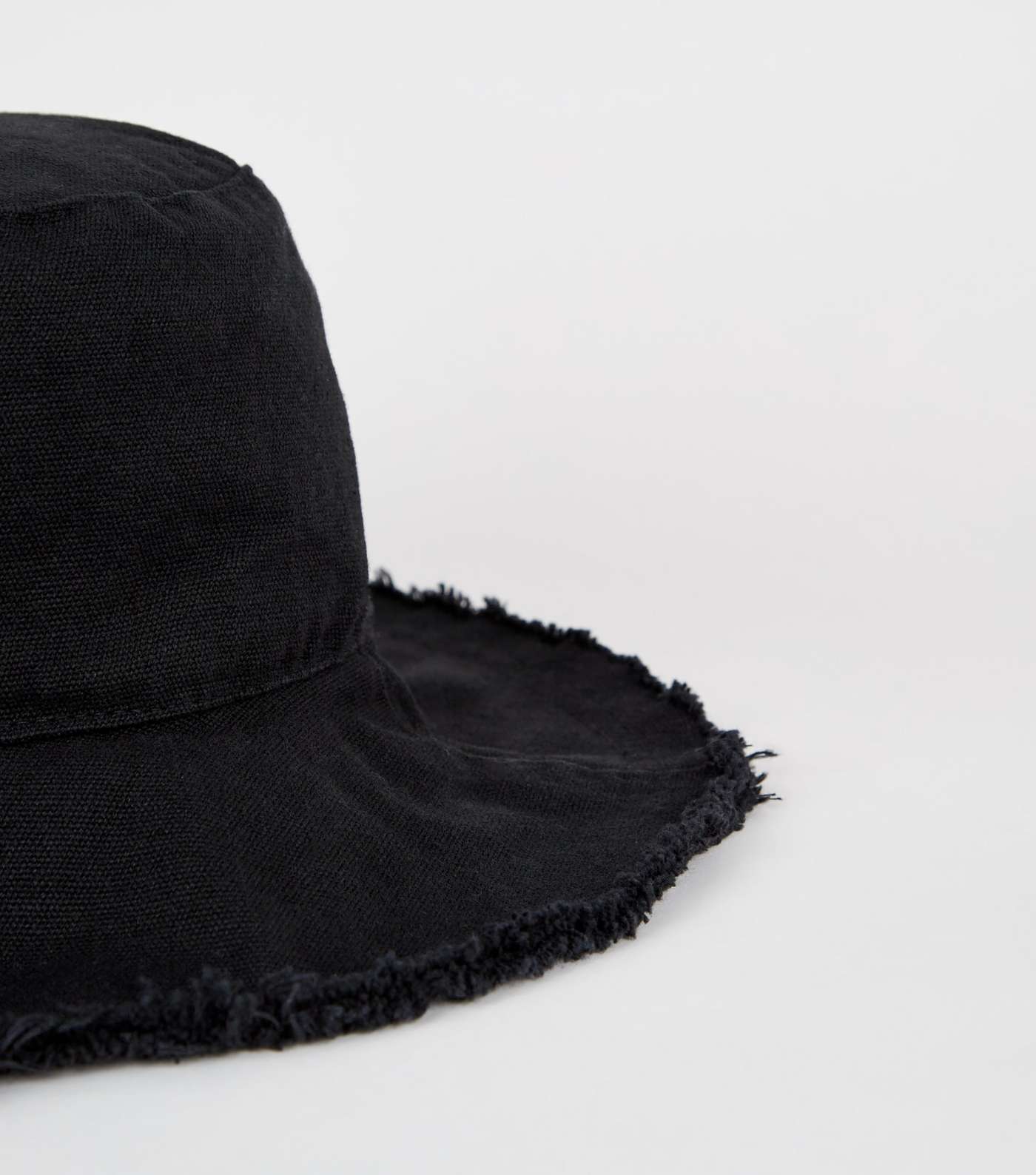 Black Frayed Bucket Hat  Image 3