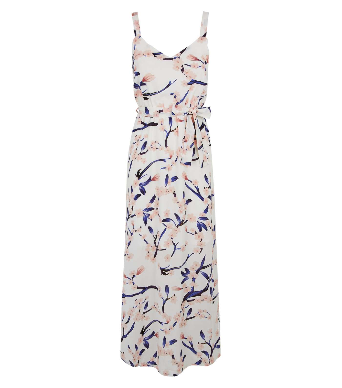 Mela White Floral Print Tie Waist Maxi Dress Image 4