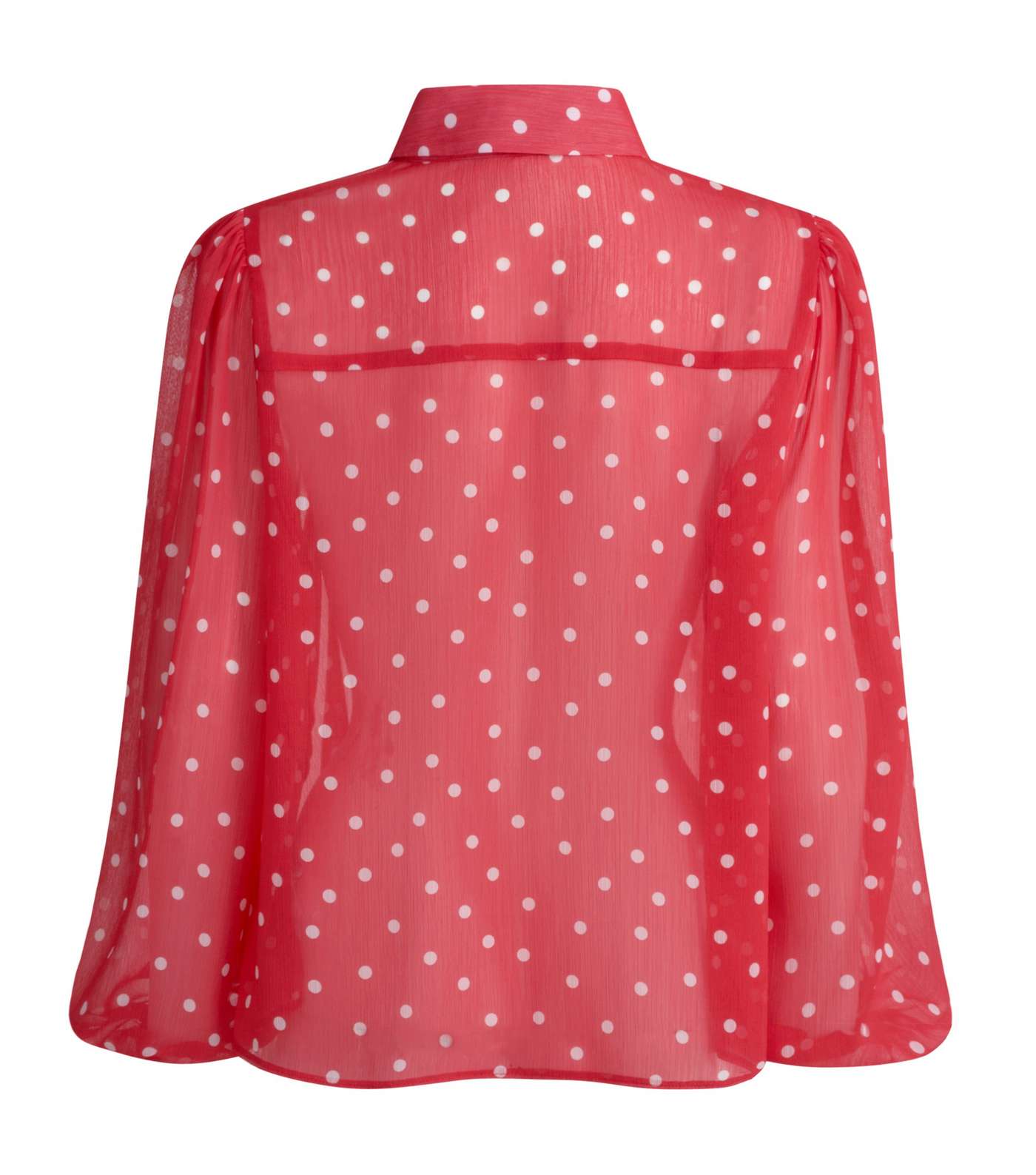 Red Spot Textured Chiffon Shirt Image 2