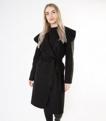 black wool duster coat