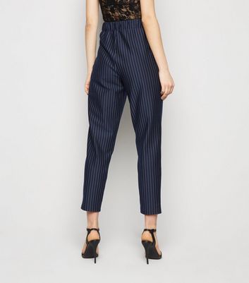 pinstripe tapered trousers women's