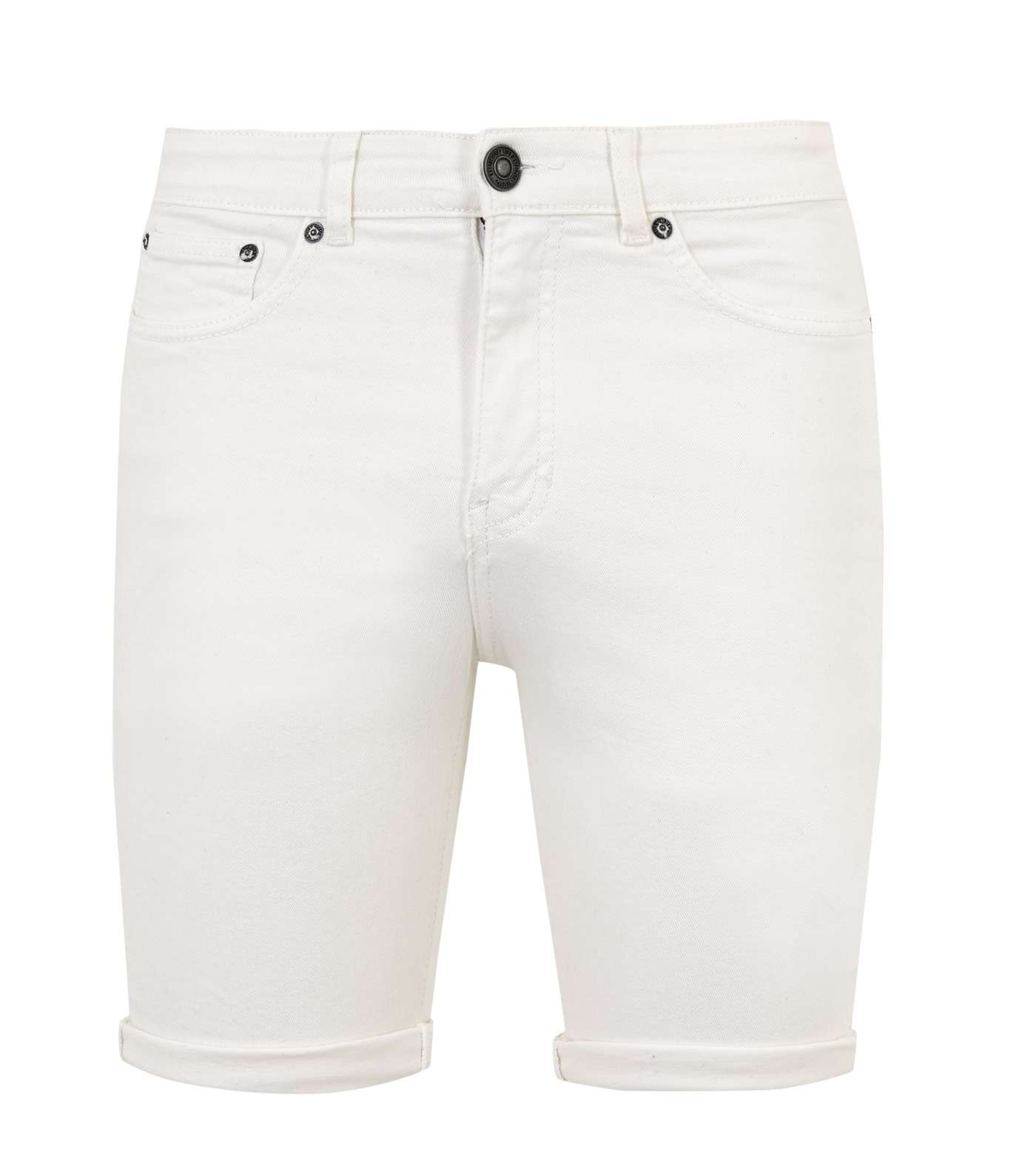 White Denim Shorts Image 5
