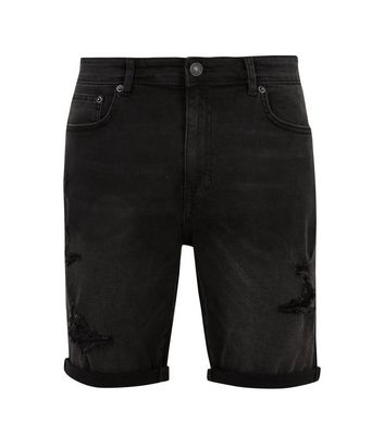 black plus size denim shorts