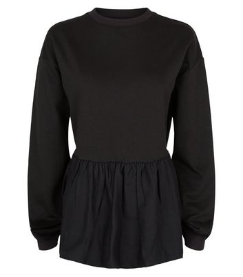 Black peplum sweatshirt Clearance