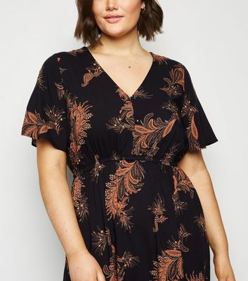 new look leaf print dress