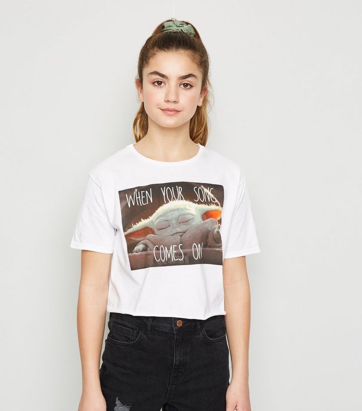 Girls White Baby Yoda Song Meme T Shirt New Look Girls White Baby Yoda Song Meme T Shirt New Look