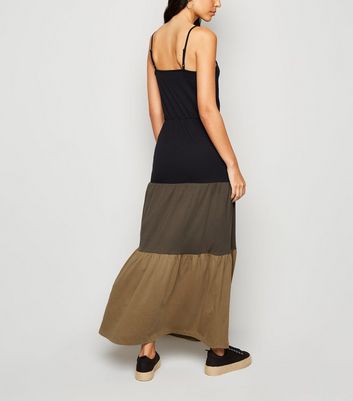 JDY Black Colour Block Maxi Dress | New 