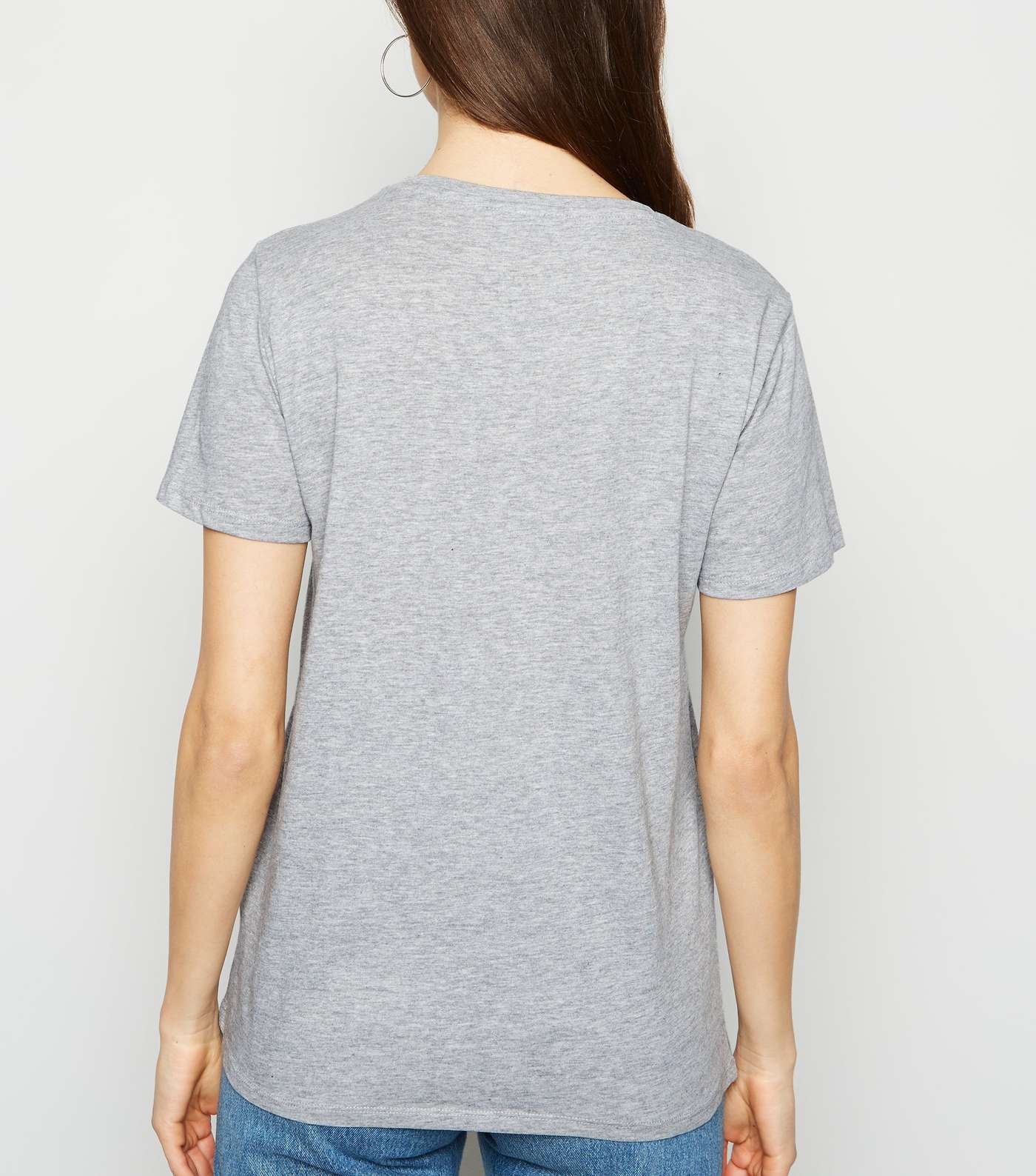 Grey Marl Floral Chéri Slogan T-Shirt Image 3