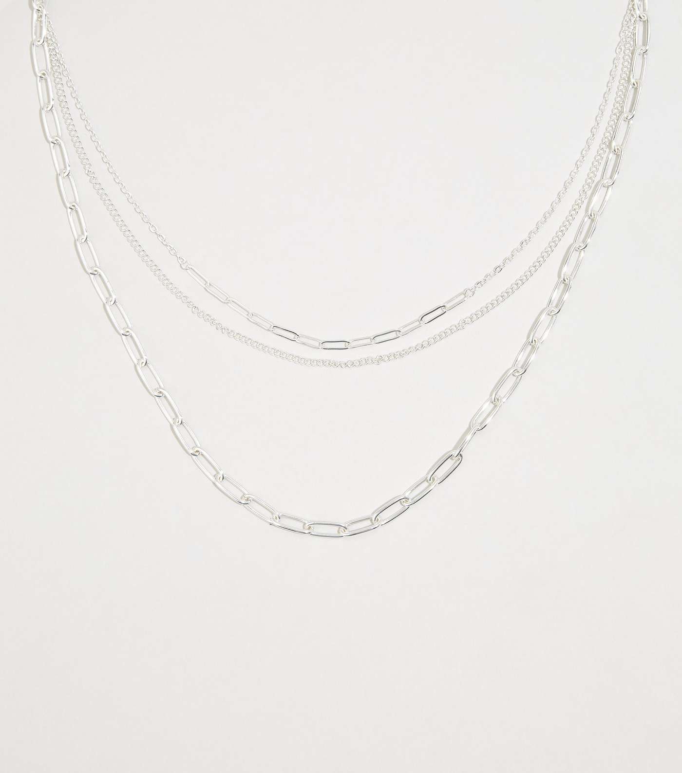 Affinity Silver Chunky Layered Chain Necklace