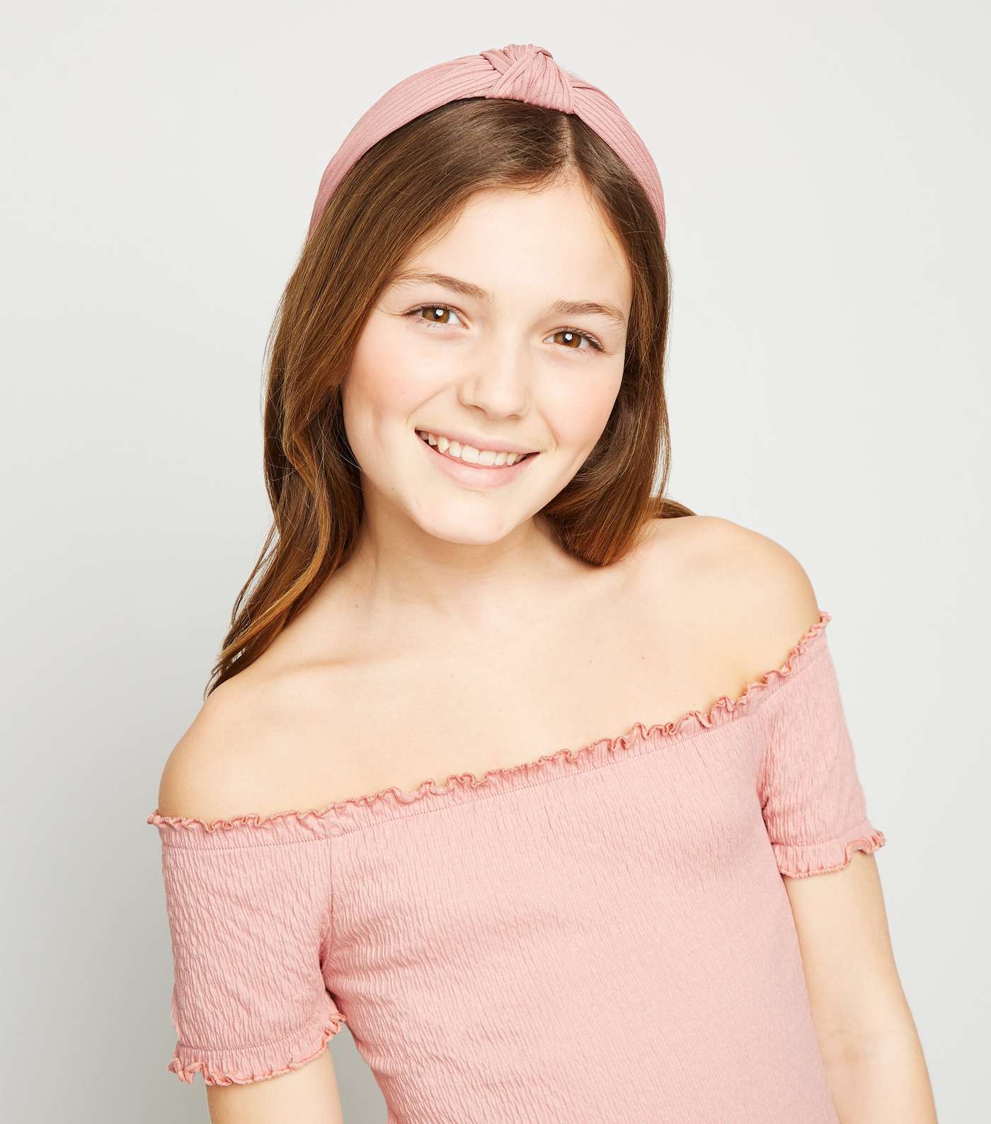 Girls Pink Shirred Dress Image 5