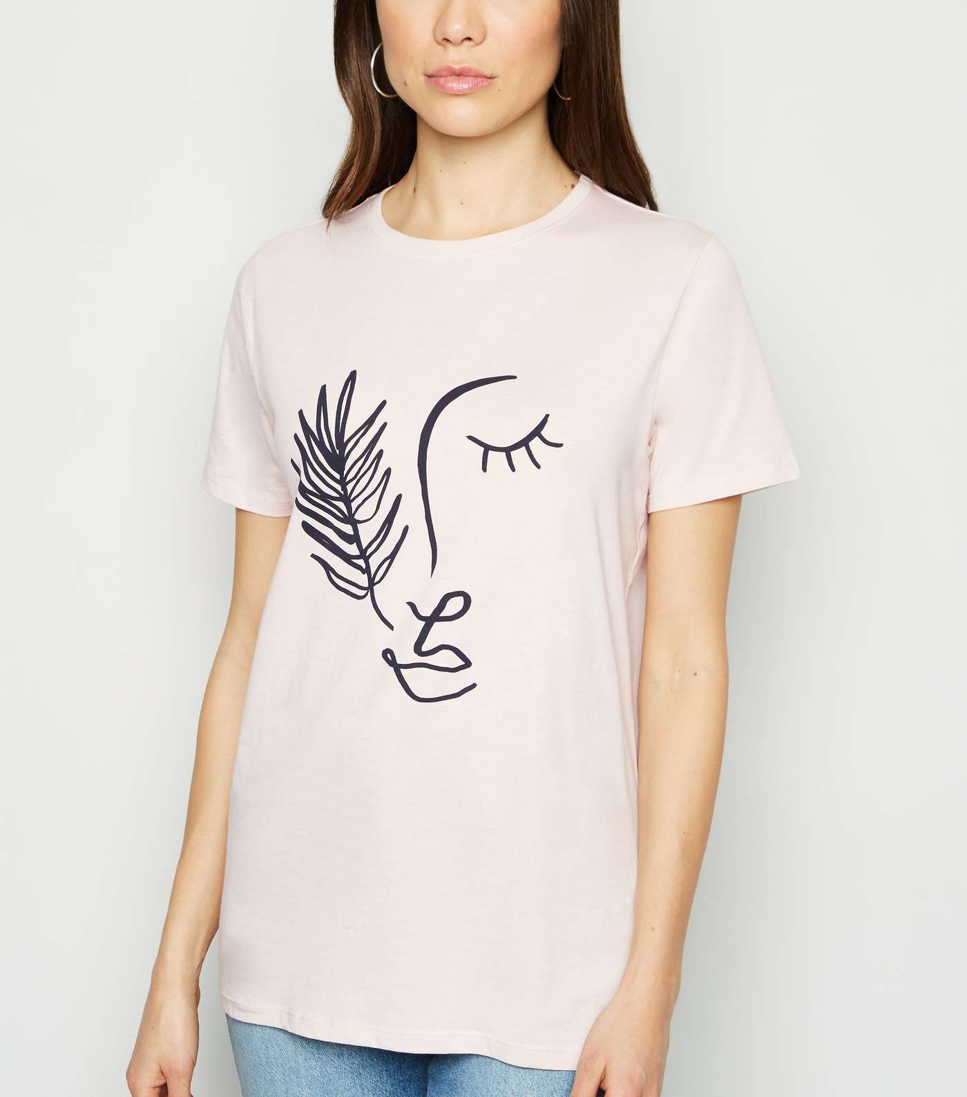 Pale Pink Sketch Face T-Shirt