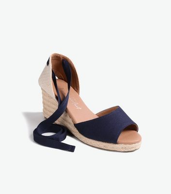 peep toe navy wedges