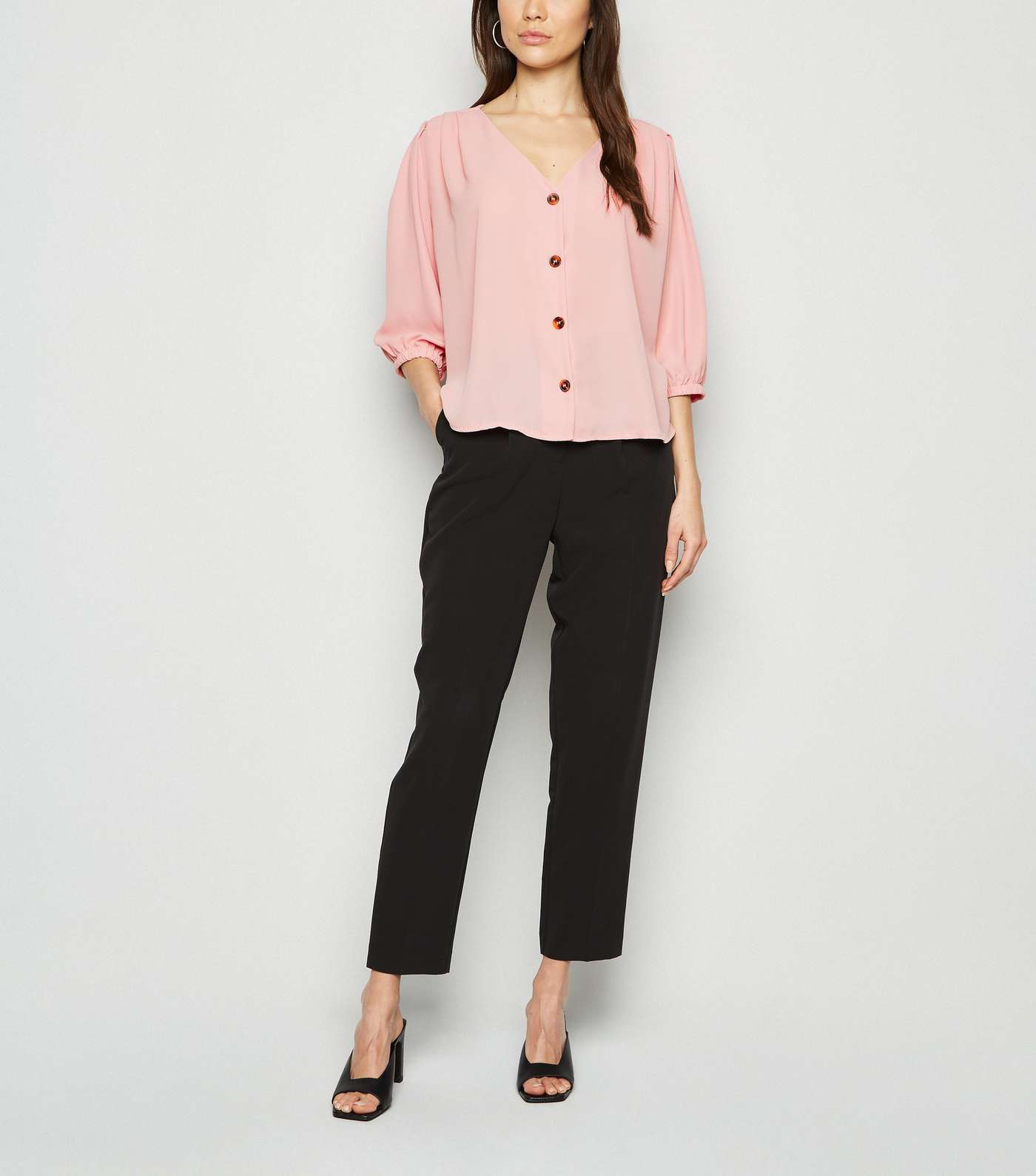 Cameo Rose Pale Pink Button Up Blouse Image 2