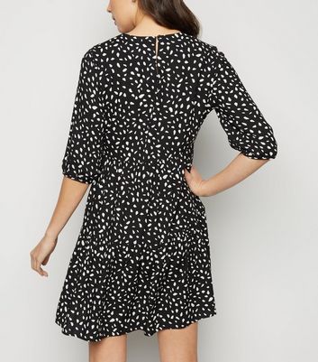 new look white dress with black spots
