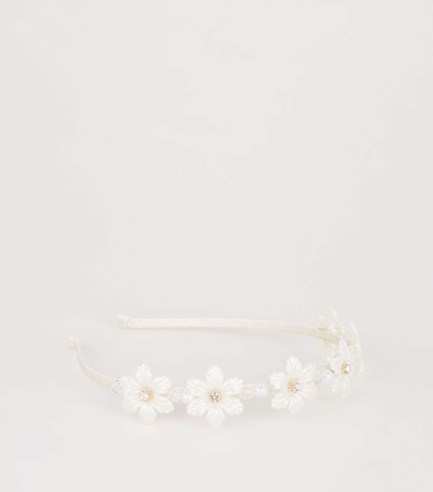 Girls Cream Flower Diamanté Headband