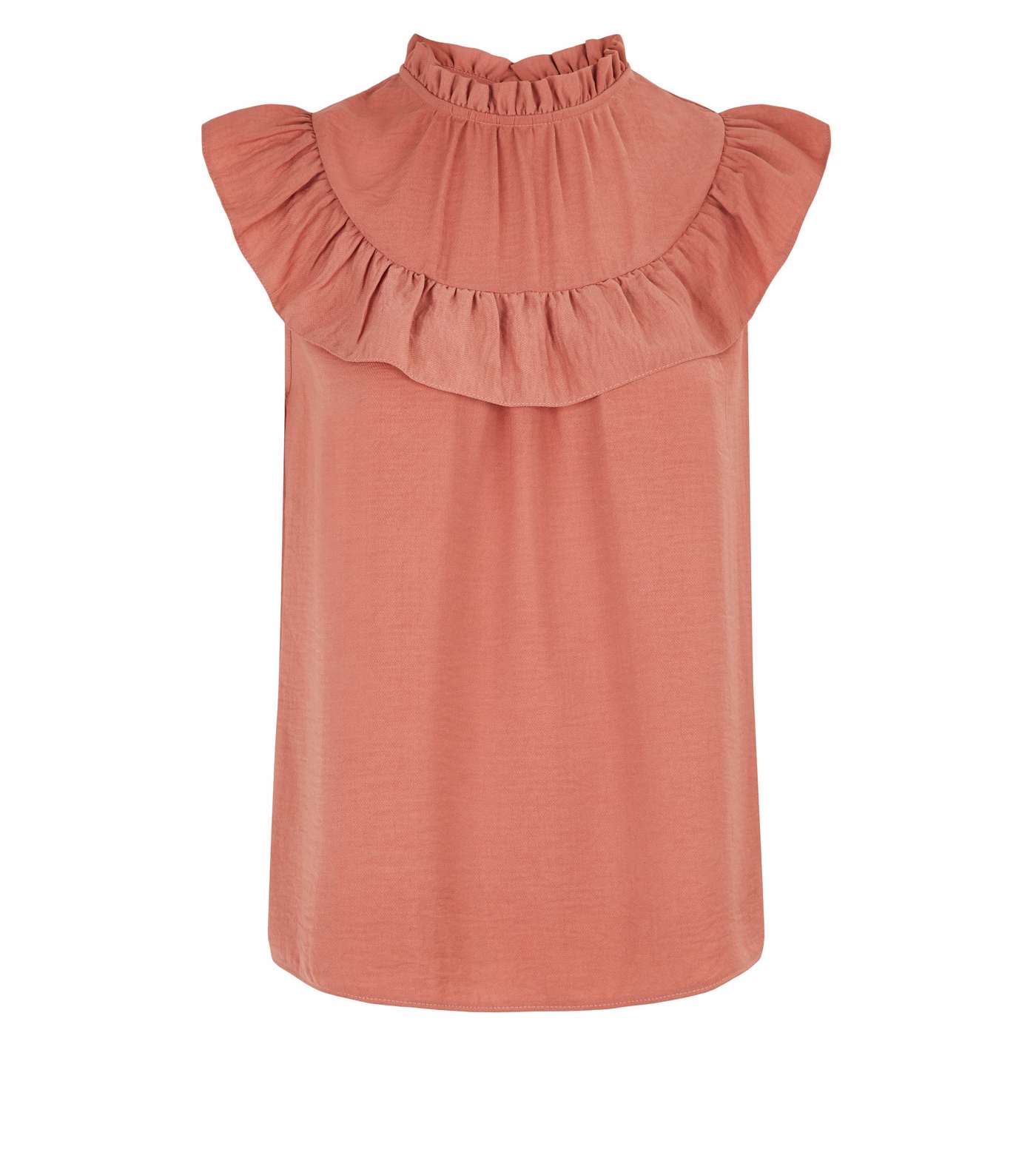 Mid Pink Frill High Neck Blouse Image 4