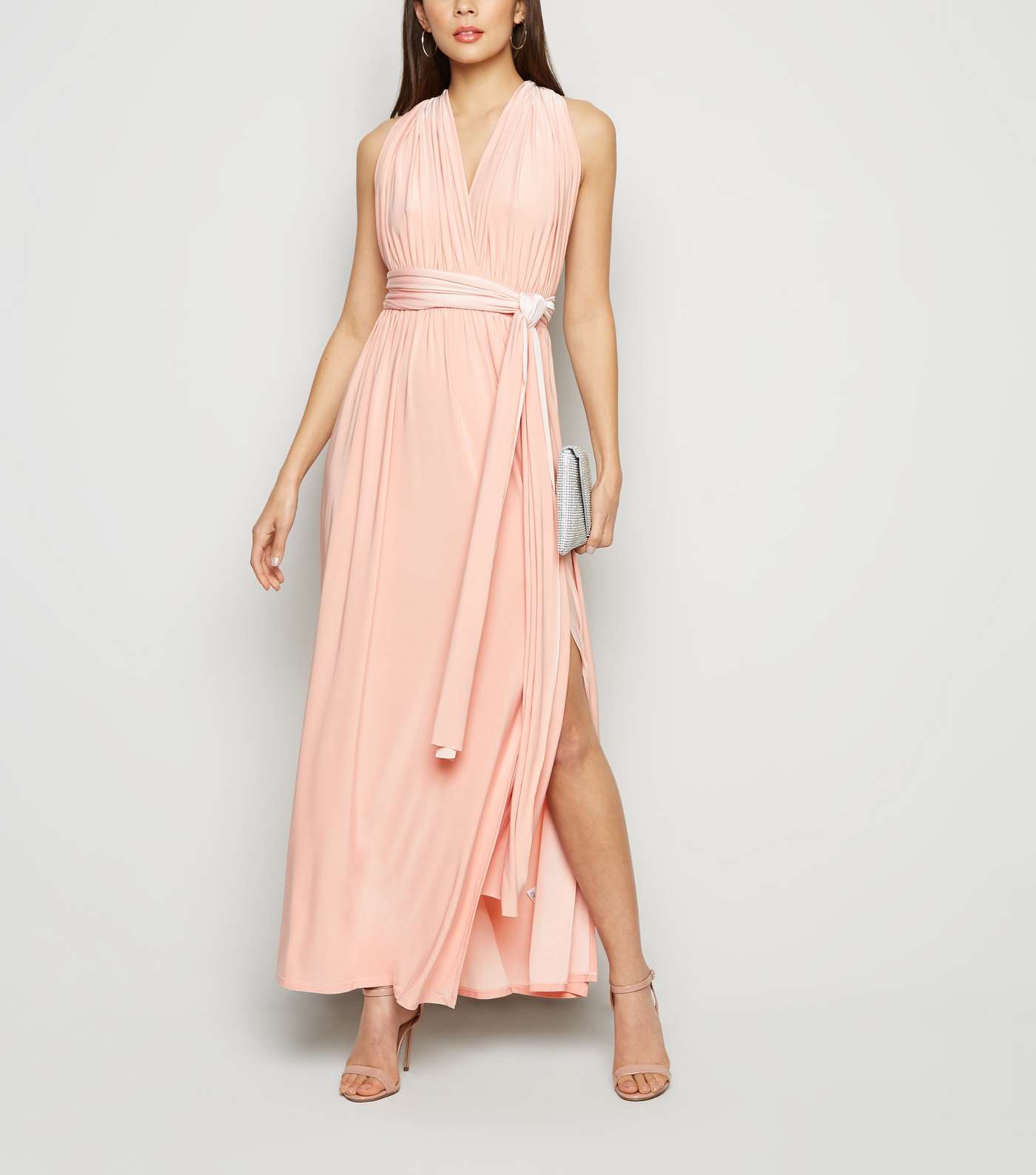 Pale Pink Multi Way Wrap Maxi Dress Image 3