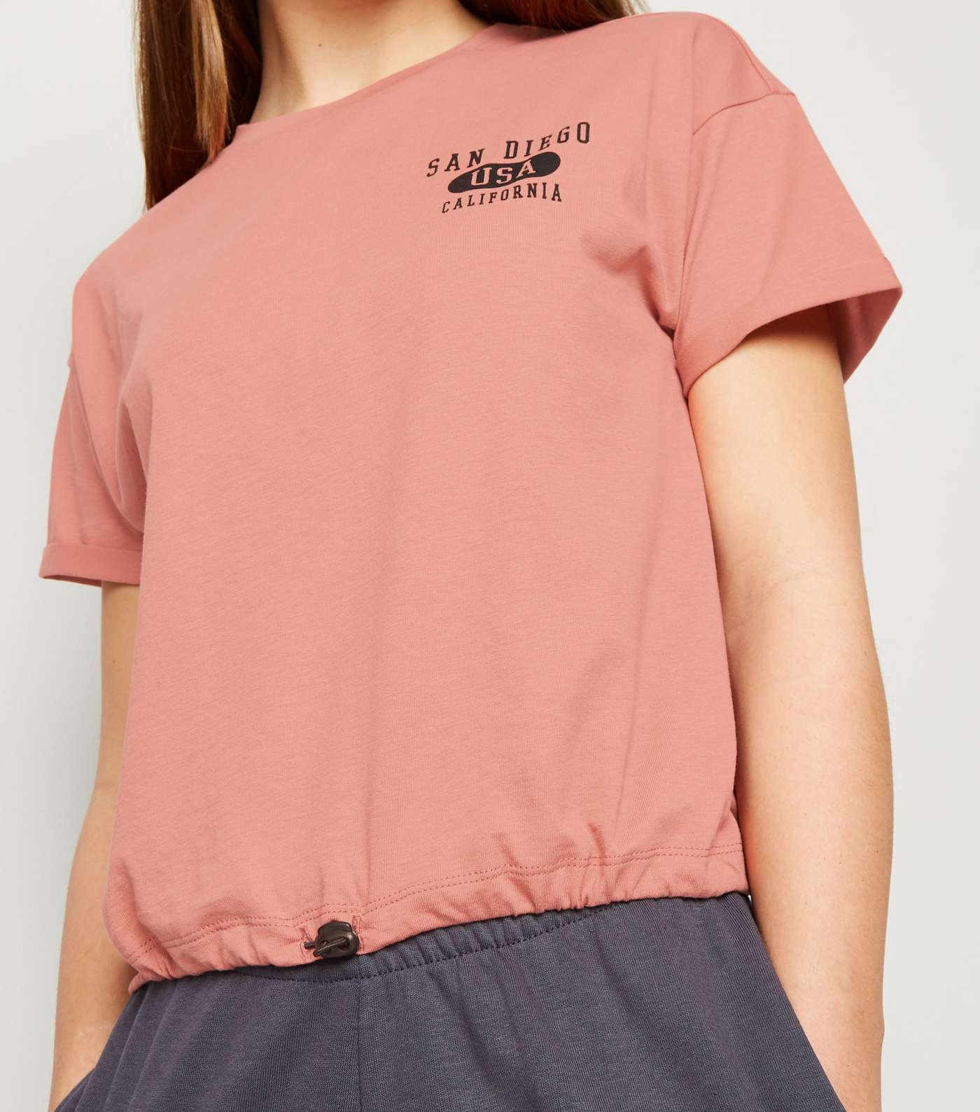 Girls Mid Pink San Diego Logo T-Shirt Image 5