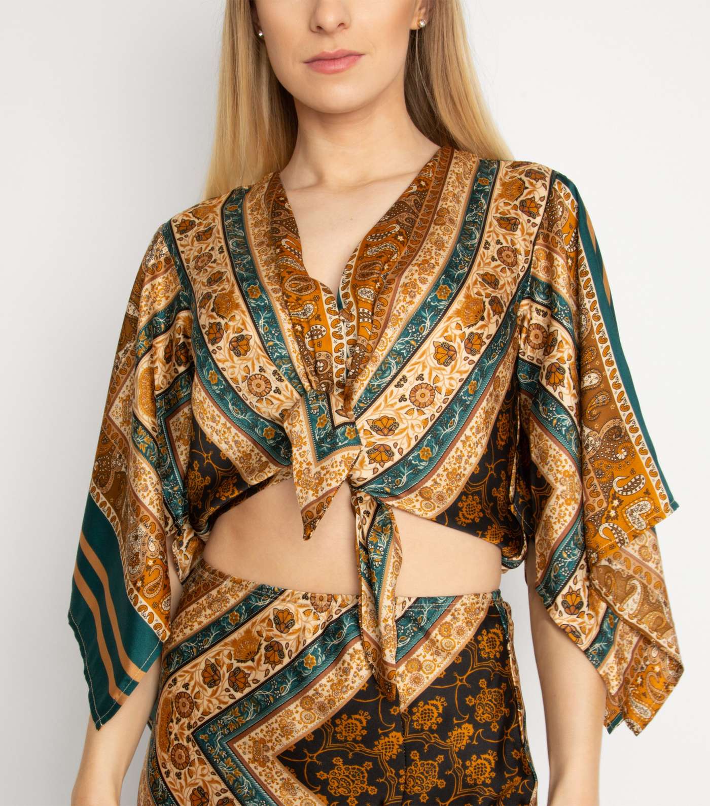 Another Look Brown Paisley Print Top